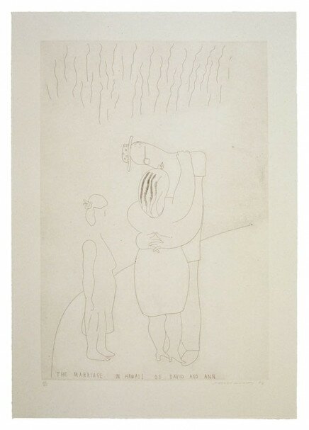 David Hockney, The Marriage in Hawaii of David and Ann, 1984, kaufen The Marriage in Hawaii of David and Ann von David Hockney