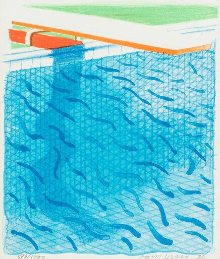David Hockney, Pool Made with Paper and Blue Ink for Book, 1980, kaufen Pool Made with Paper and Blue Ink for Book von David Hockney